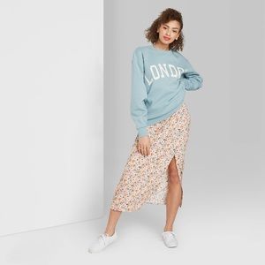 Wild Fable High Rise Side Slit Skirt